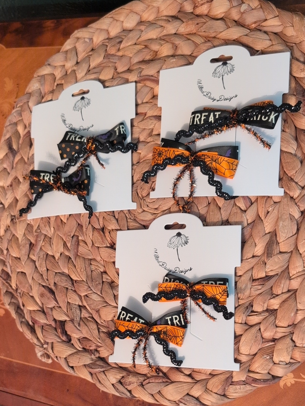 Kids Halloween Trick Or Treat Pigtail Bows